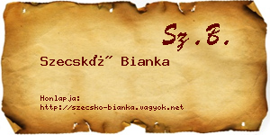 Szecskó Bianka névjegykártya