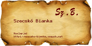 Szecskó Bianka névjegykártya