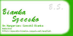 bianka szecsko business card