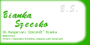 bianka szecsko business card